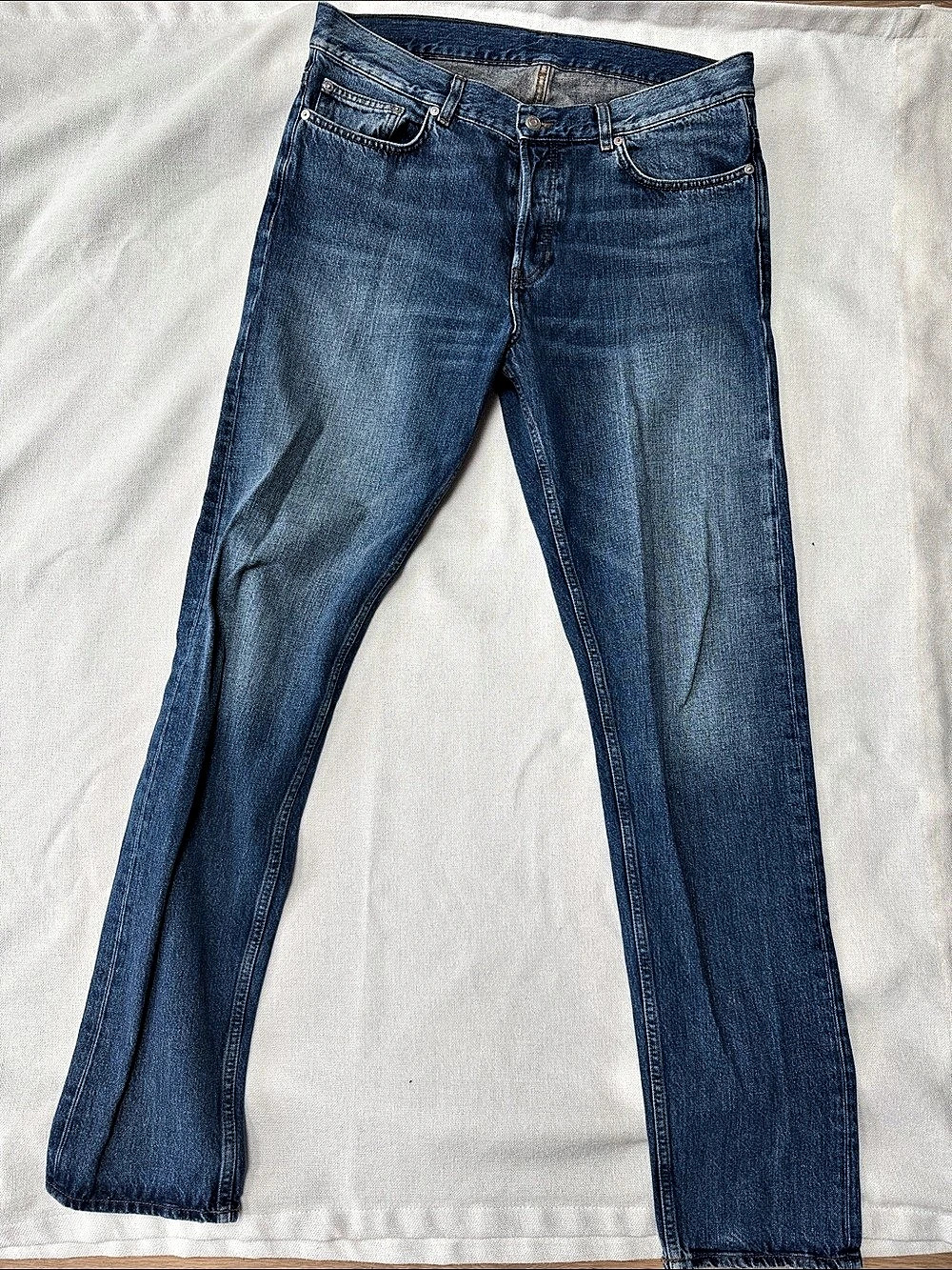 Arket Regular Straight Organic Cotton Denim Jeans Men's Jeans Blue Waist 33